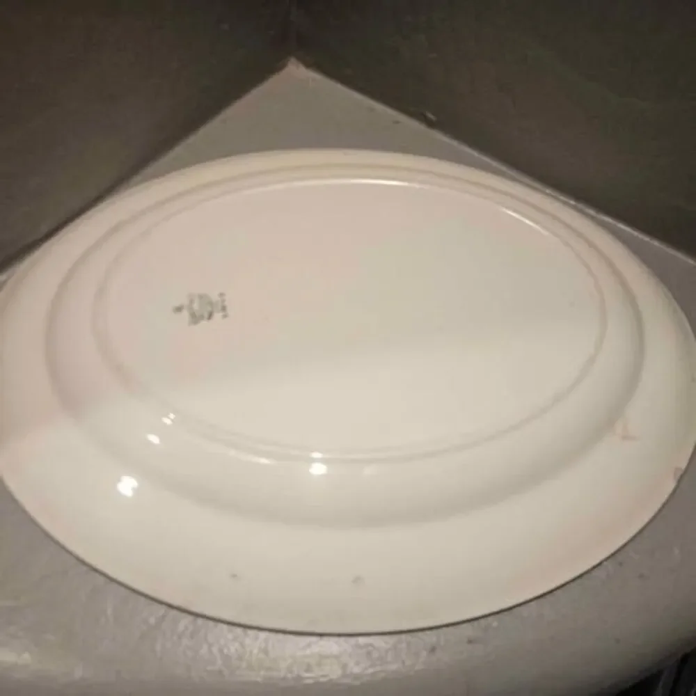 Eggshell Nautilus One chip on bottom Floral Ceramic Oval Serving Platter